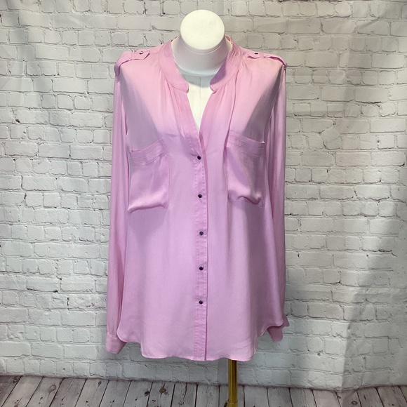 L’agence Pink Long Sleeve Blouse GUC Size 8 - Picture 6 of 13